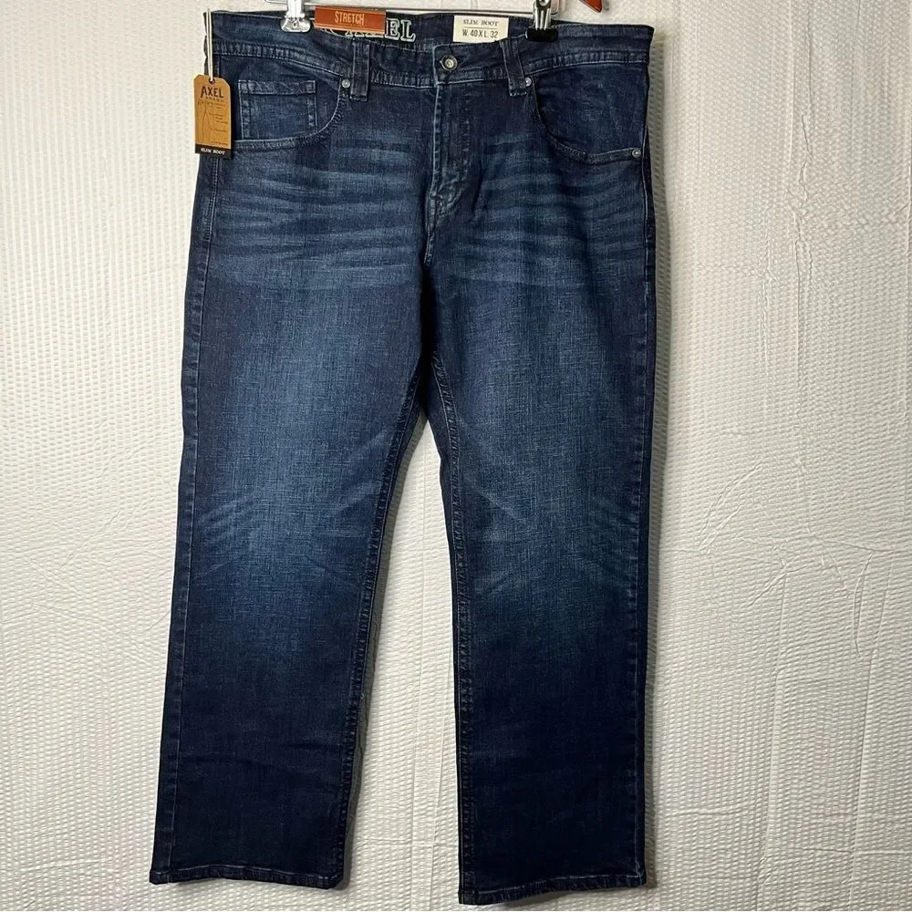 NWT TK Axel Slim Boot Dark Wash Jeans Size W40 L32